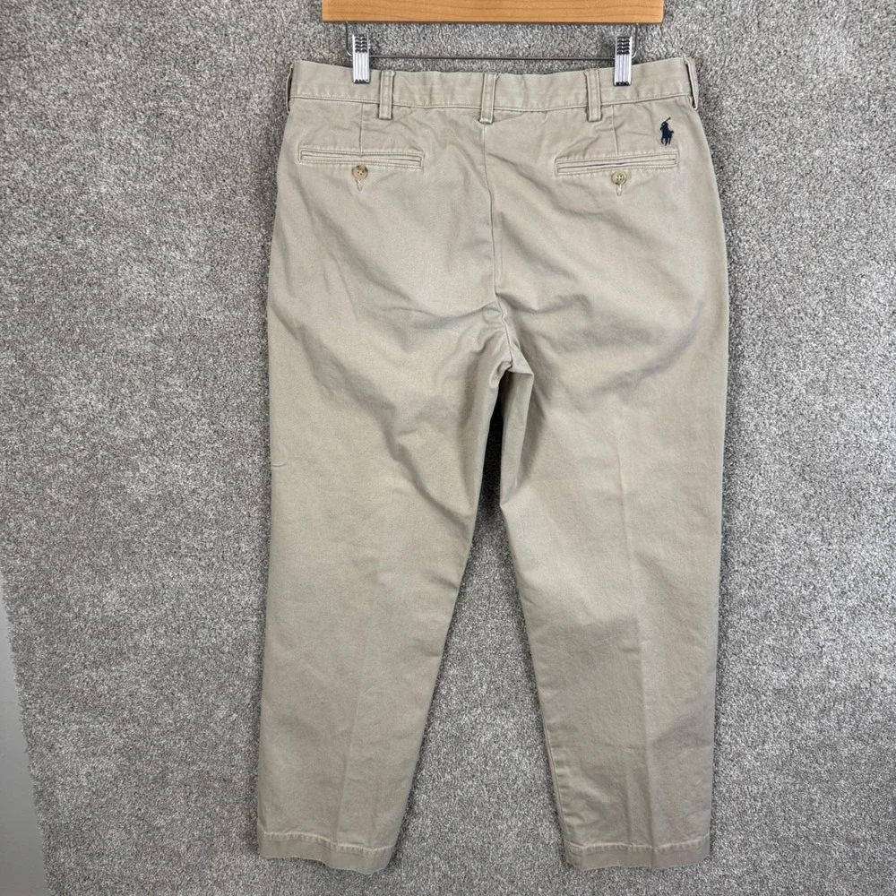 Polo Ralph Lauren Preston Pant‎ Mens 34x31 Khaki Tan Cotton Twill Chino Straight